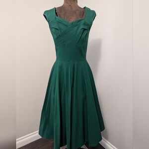 Green Capped Sleeve Dress